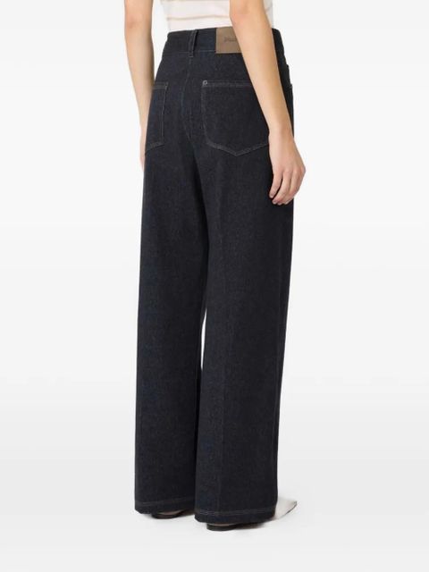 Max Mara denim-effect straight-leg trousers - Blue