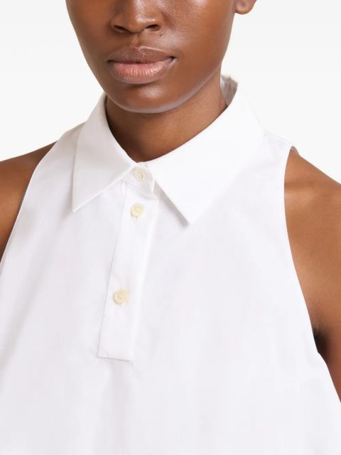 Marni polo-collar contrast-hem shirt - White