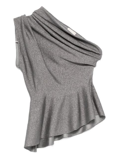 KHAITE one-shoulder ruffled top - Grey