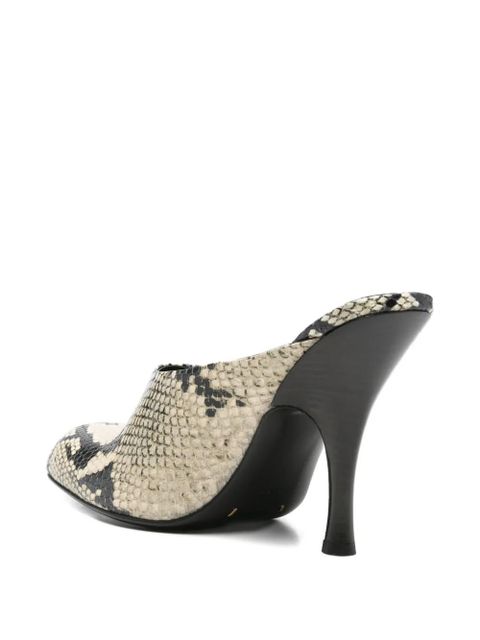 KHAITE snakeskin-effect heeled mules - Neutrals - zdjęcie produktu nr 2
