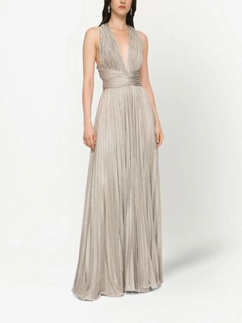 Dolce & Gabbana lamé-effect maxi dress - Grey