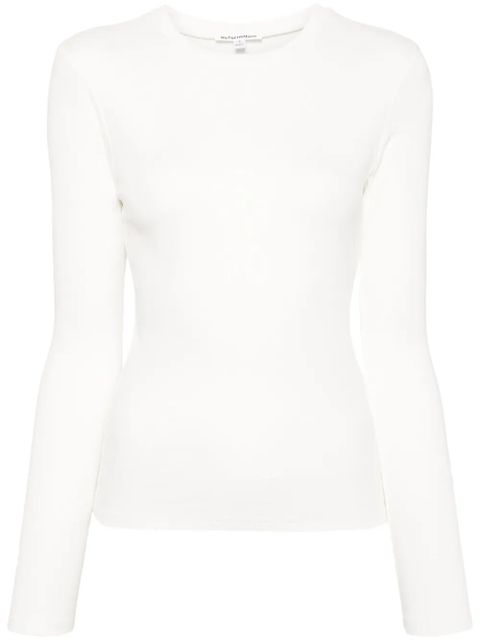 Reformation Davy ribbed-knit long-sleeve T-shirt - White - zdjęcie produktu nr 1
