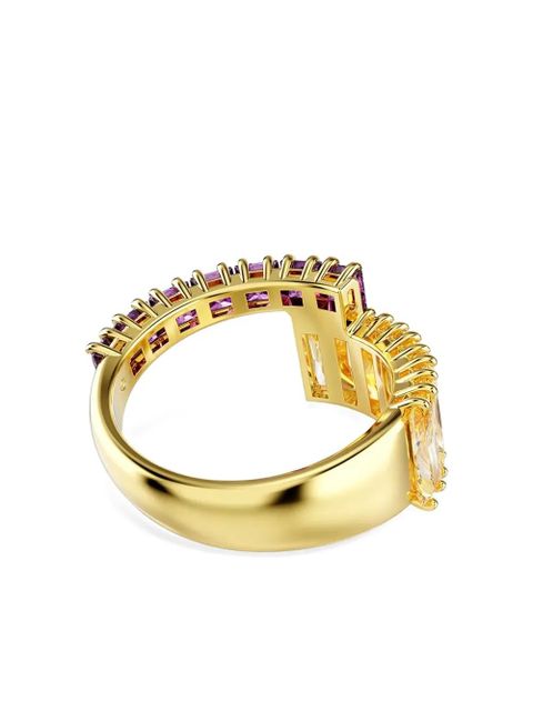 Swarovski Matrix baguette-cut gold ring
