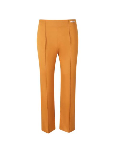 Marni logo-patch pressed-crease trousers - Orange - zdjęcie produktu nr 1