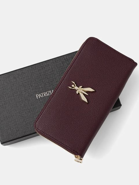 Patrizia Pepe portfel skórzany damski kolor bordowy 8Q0020 L001 - zdjęcie produktu nr 2