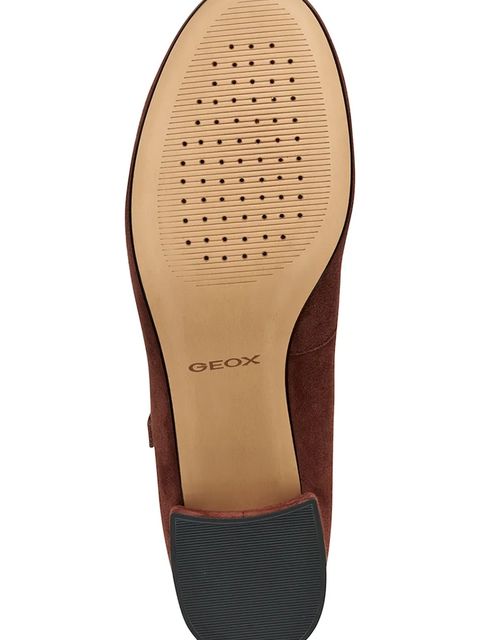 Geox czółenka skórzane D FLORETIA kolor brązowy na słupku D46WMA 00021 C7011