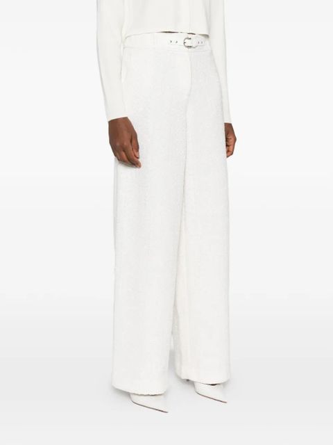 Maje belt flared trousers - White
