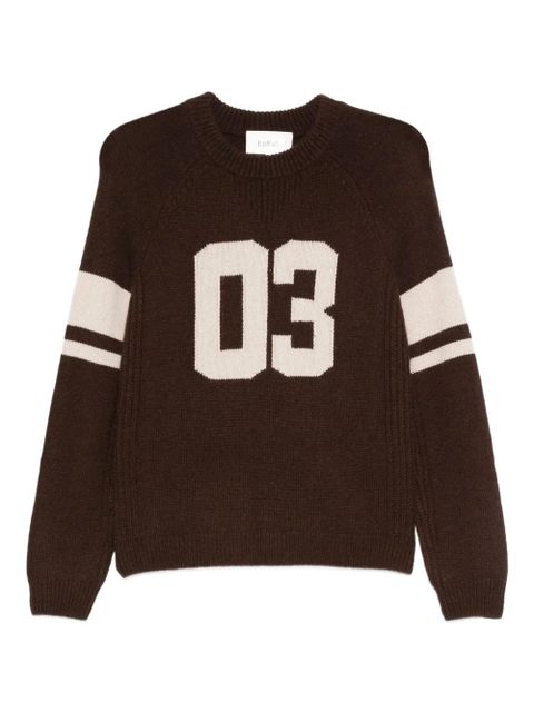Ba&Sh number-intarsia wool sweater - Brown - zdjęcie produktu nr 1