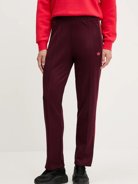 adidas Originals spodnie dresowe GRFX Trackpants damskie kolor bordowy wzorzyste JW6058