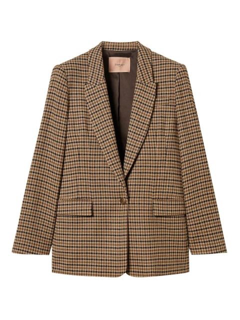 TWINSET checked-print single-breasted blazer - Brown - zdjęcie produktu nr 1