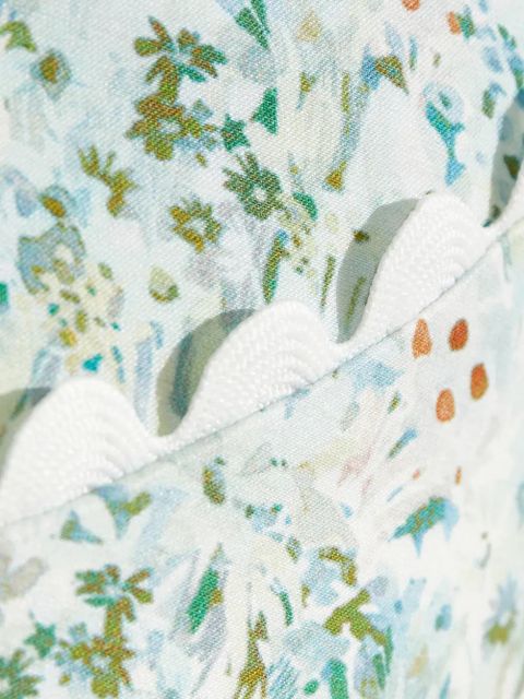 Acler floral asymmetric skirt - Blue