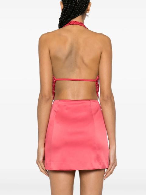 Cult Gaia Ballina bead-embellished top - Pink