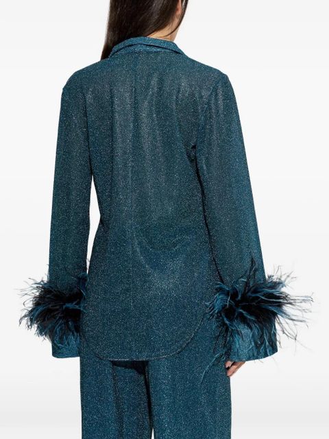 Oséree Lumière Plumage tie-fastening top - Blue