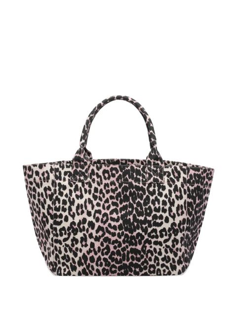 GANNI logo-print leopard-pattern tote bag - Pink - zdjęcie produktu nr 2