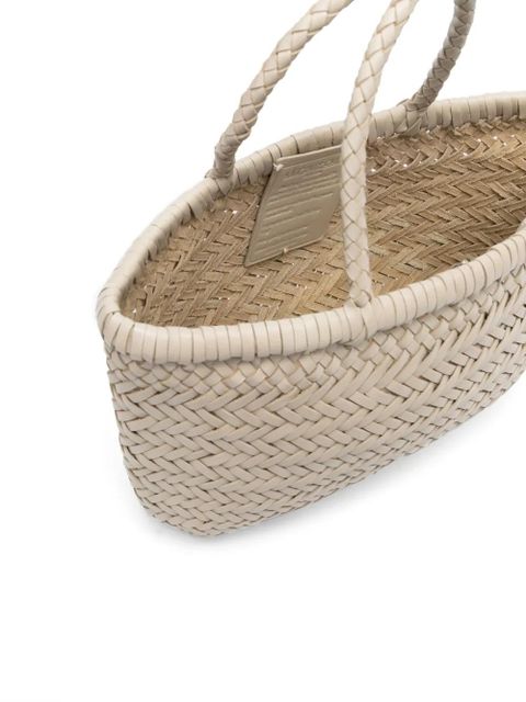 DRAGON DIFFUSION mini Flat Gora leather tote bag - Neutrals