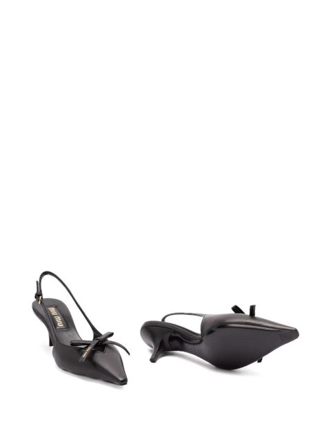 Miu Miu 50mm bow slingback pumps - Black - zdjęcie produktu nr 2