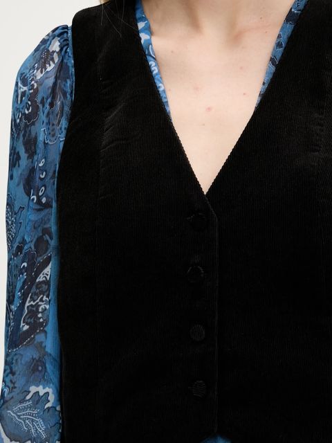 Desigual sukienka i kamizelka CHALECO kolor granatowy mini rozkloszowana 25WWVW27