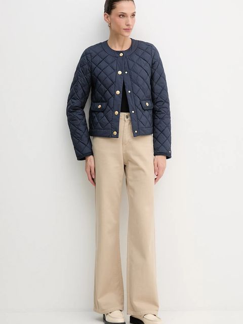 Tommy Hilfiger kurtka puchowa kolor granatowy przejściowa WW0WW47449