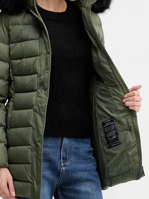Geox kurtka puchowa CATRIA kolor zielony zimowa W5626G T3152 - zdjęcie produktu nr 2
