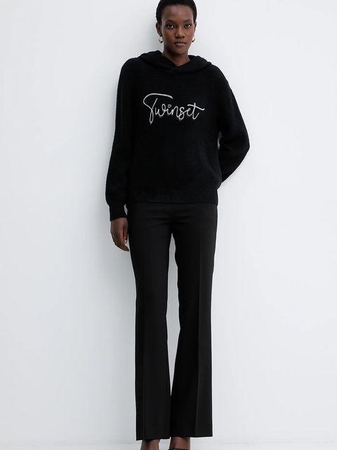 Twinset sweter z domieszką wełny damska kolor czarny 252LL3EAA