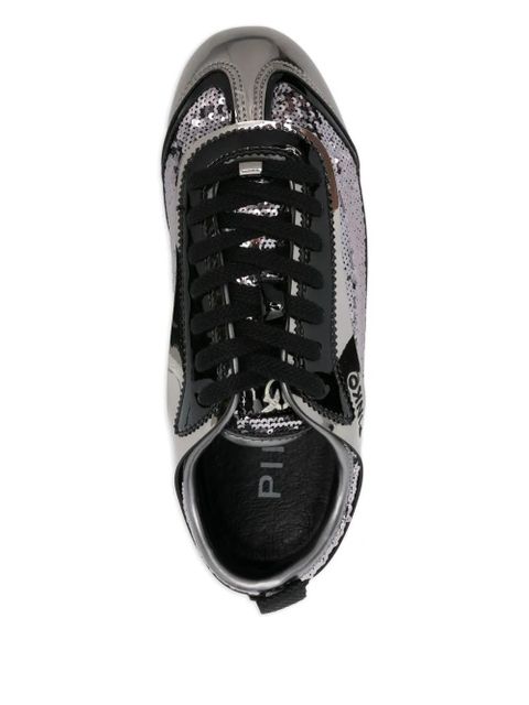 PINKO leather lace-up sneakers - Silver