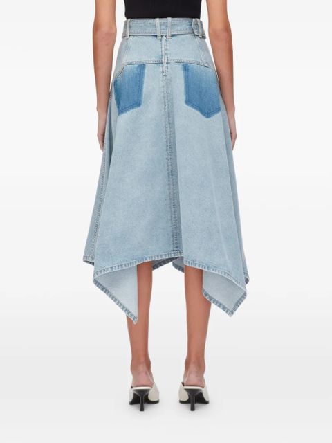 3.1 Phillip Lim patchwork belted midi skirt - Blue