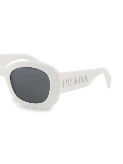 Prada Eyewear logo-embossed oversize-frame sunglasses - White