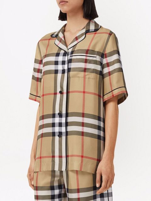 Burberry Vintage Check silk pajama shirt - Neutrals - zdjęcie produktu nr 2