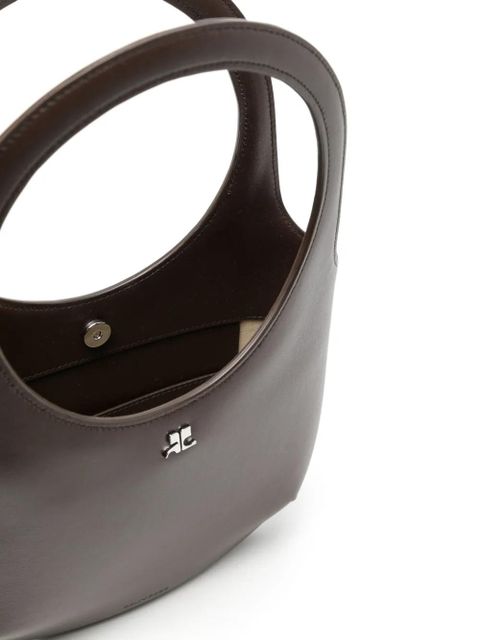 Courrèges Holy leather tote bag - Brown