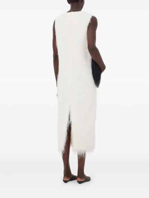 LouLou de Saison Tiwa fringed midi dress - White