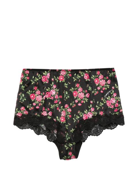 Dolce & Gabbana floral-print lace briefs - Black - zdjęcie produktu nr 1