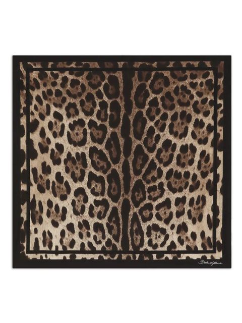Dolce & Gabbana leopard-print border scarf - Brown - zdjęcie produktu nr 1