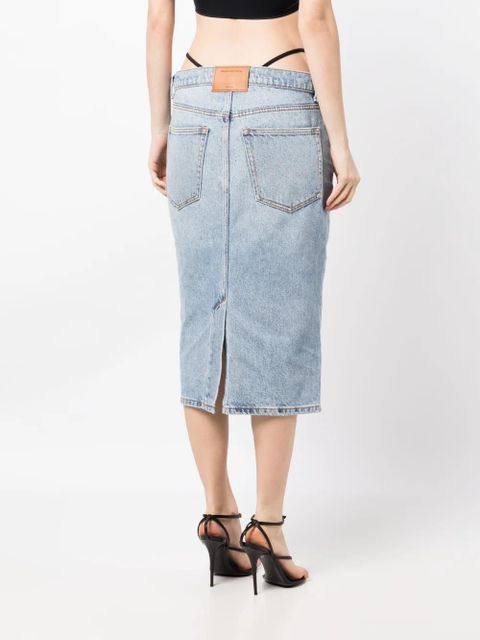 Alexander Wang thong-strap denim midi skirt - Blue
