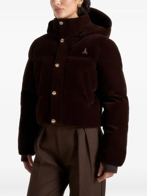 Manière De Voir velvet cropped jacket - Brown