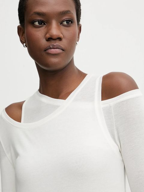 Miss Sixty longsleeve z dodatkiem wełny kolor beżowy 6S4SJ06300