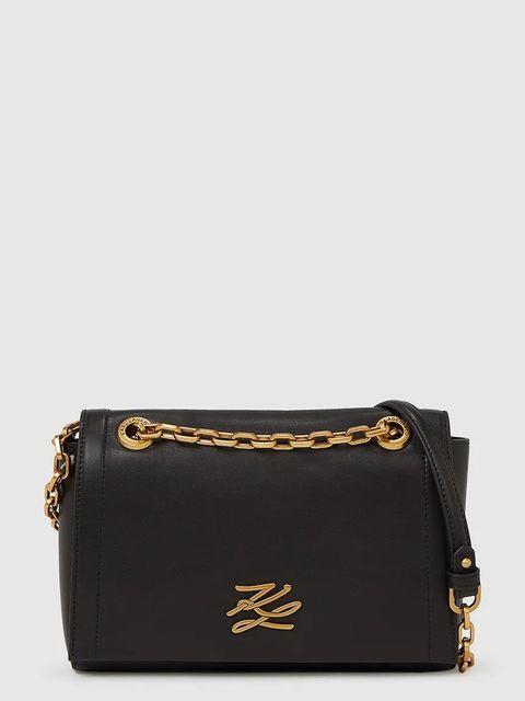 Karl Lagerfeld torebka skórzana K/AUTOGRAPH kolor czarny A4W30084 - zdjęcie produktu nr 1