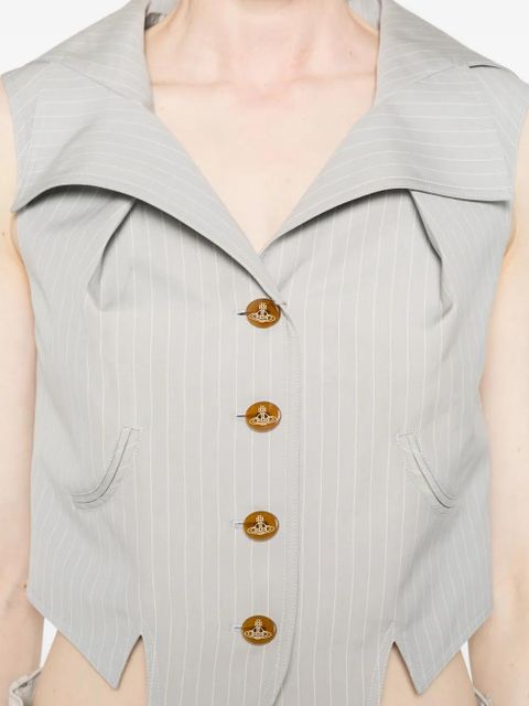 Vivienne Westwood Meryl pinstripe buttoned sleeveless waistcoat - Grey