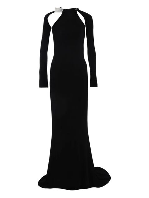 Off-White crystal-tie maxi dress - Black - zdjęcie produktu nr 1