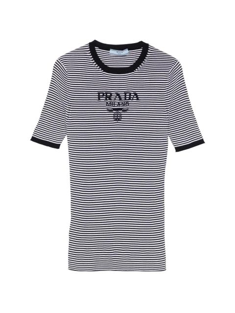 Prada striped logo T-shirt - White - zdjęcie produktu nr 1