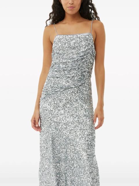 GANNI sequin-embellished maxi dress - Silver