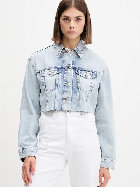 Tommy Jeans kurtka jeansowa kolor niebieski przejściowa oversize DW0DW21063 - zdjęcie produktu nr 1