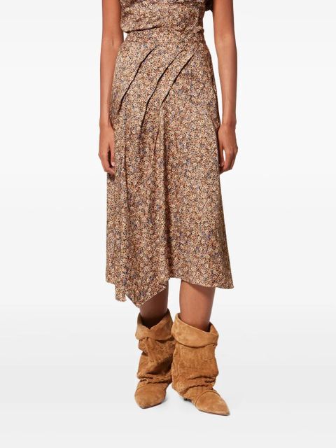 ISABEL MARANT draped caciamain midi skirt - Neutrals
