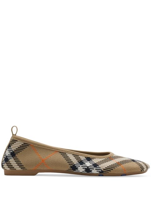 Burberry checkered knitted ballerina shoes - Neutrals - zdjęcie produktu nr 1