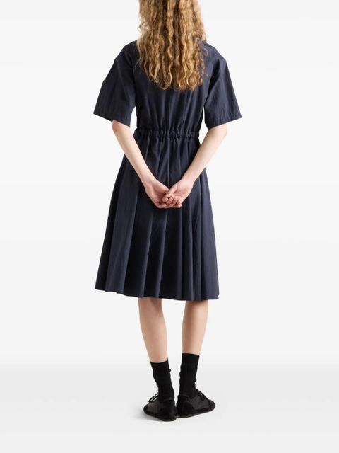 Prada pongé short-sleeve midi dress - Blue