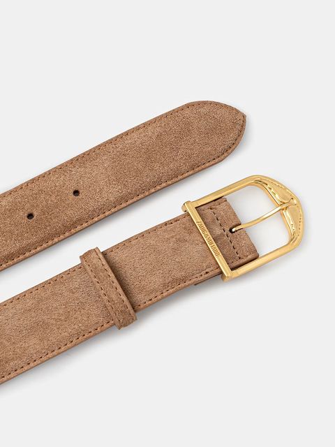 ZADIG&VOLTAIRE pasek zamszowy damski kolor brązowy LWBT01344 - zdjęcie produktu nr 2