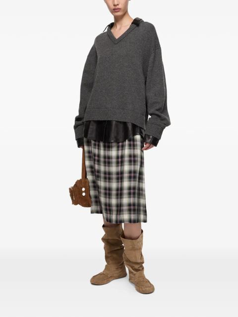 Acne Studios plaid midi skirt - Black - zdjęcie produktu nr 2