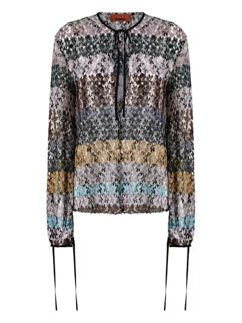 Missoni floral-lace long-sleeve top - Grey - zdjęcie produktu nr 1
