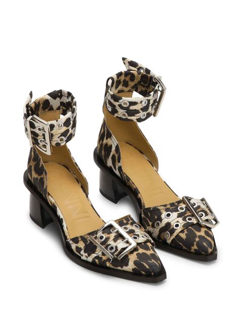 GANNI leopard-print buckled pumps - Brown - zdjęcie produktu nr 2