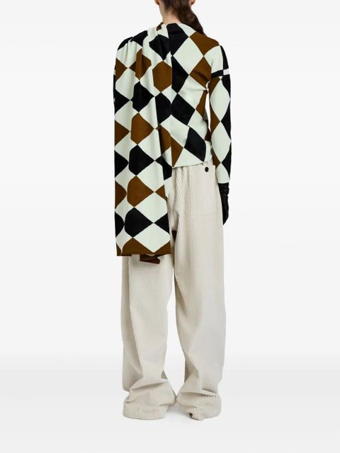 Proenza Schouler Vanne argyle-pattern top - Green - zdjęcie produktu nr 2