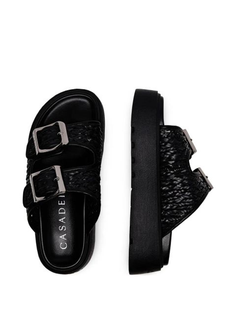 Casadei Suncity woven buckle-strap sandals - Black - zdjęcie produktu nr 2
